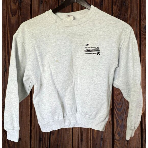 Other - 390th Bomb Group (H) Gray Sweatshirt Size Large Veterans Assoc B17 Plane STAINED